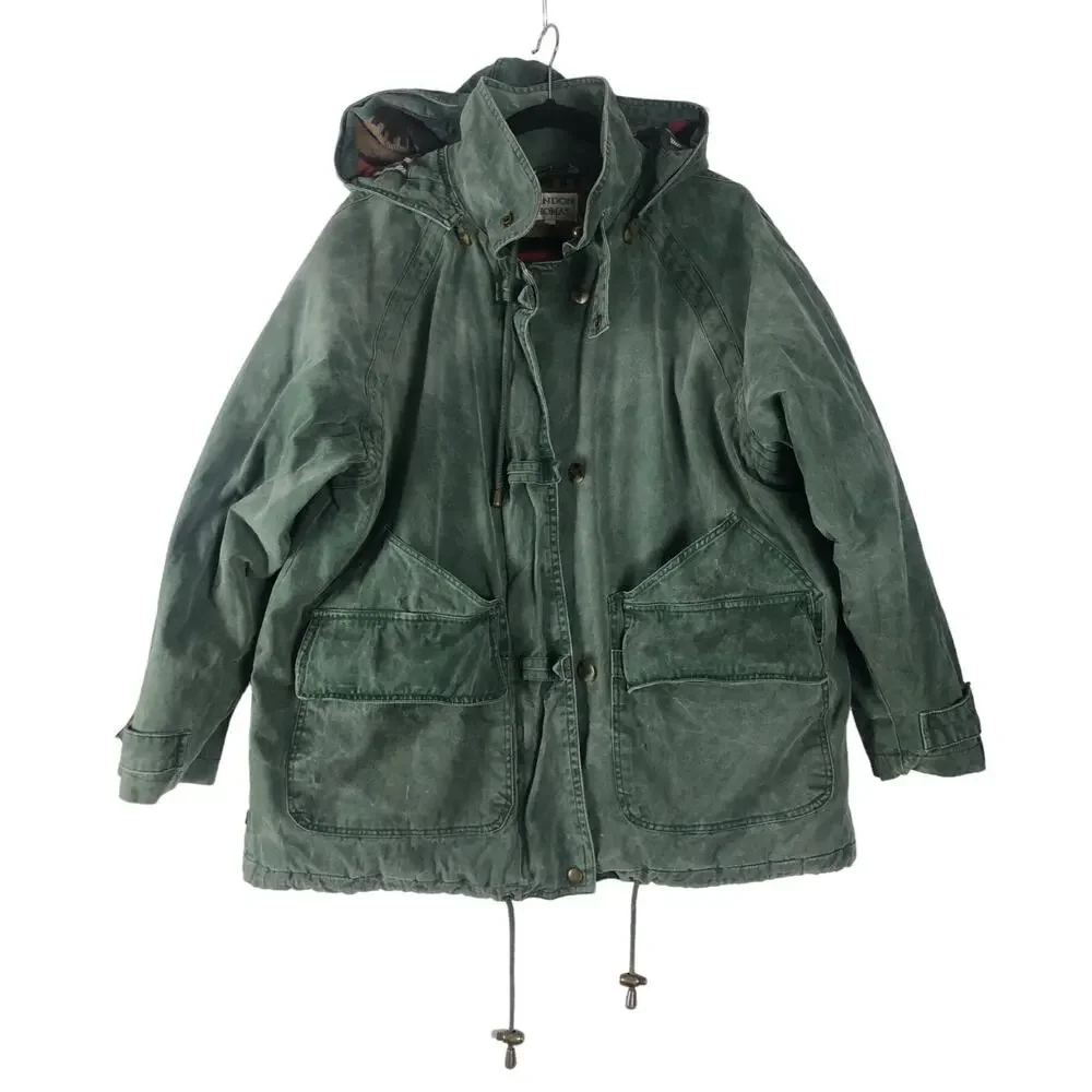 Vintage Brandon Thomas Coat Size large Green multicolor aztec lined Hoodie Jack